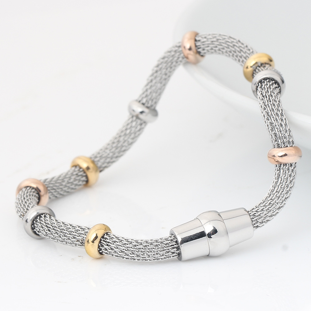 Titanium Steel Material Geometric Pattern Unisex Gender Wholesale Basic Geometric Titanium Steel Plating Bracelets