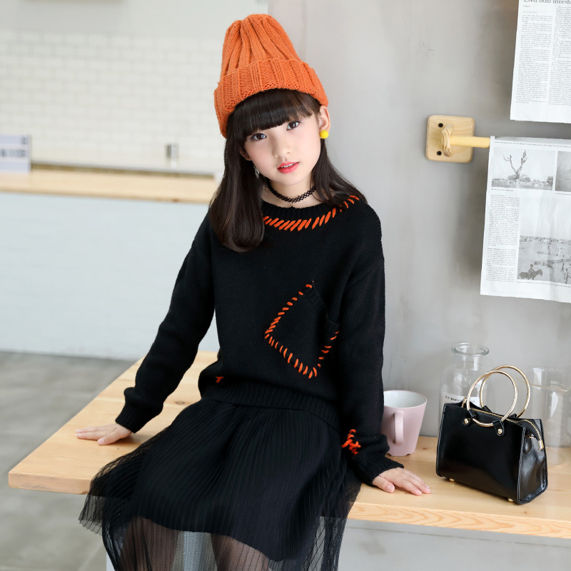 清仓2018女童秋冬款针织衫韩版宝宝新款可爱打底衫儿童时尚毛衣