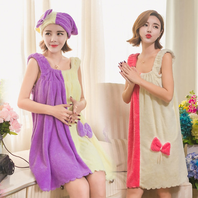 direct deal Bath skirt wholesale Coral water uptake Bath towel Socket Amazing camisole undergarment covering the chest and abdomen Bath skirt suit