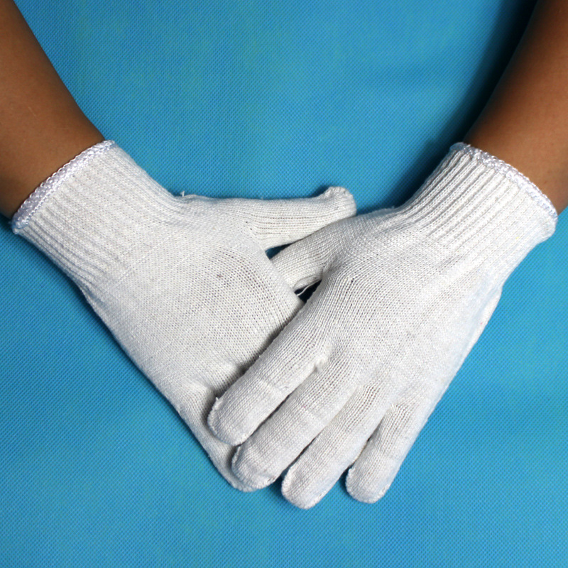 Guantes de hilo de algodón para protección laboral, 600g, guantes de algodón para pantallas de lámparas, guantes de trabajo, venta directa al por mayor, guantes protectores mecánicos de algodón engrosados.