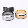Glossy ring stainless steel for beloved, accessory, European style, 8mm, Amazon