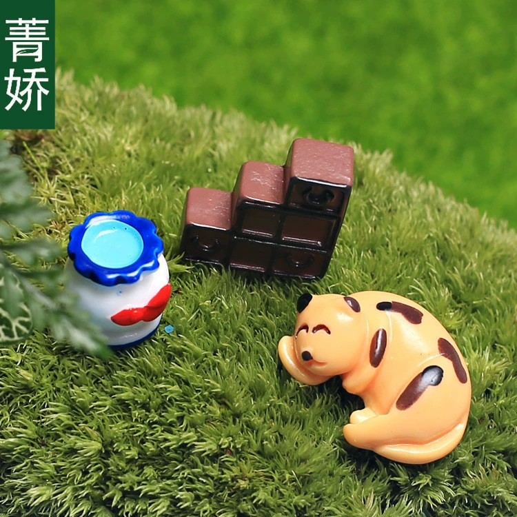 Мини-котенок Jing Jiao/деревянный шкаф/раковина из трех частей пасторальный микропейзаж DIY аксессуары