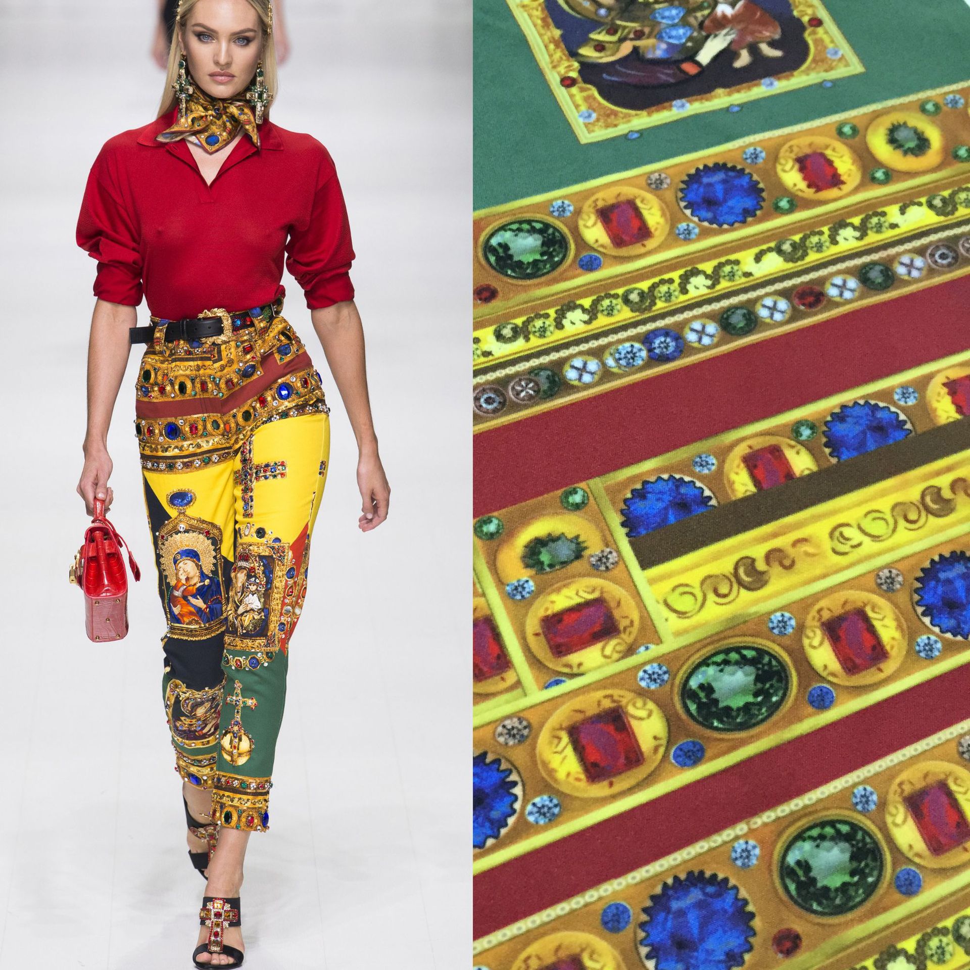 18年春夏范思zhe大牌走秀花型款抽象印花系列印花布料数码加工|ru