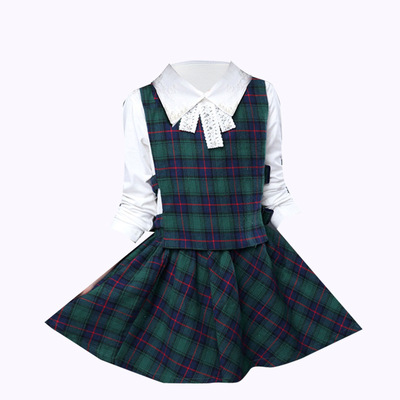 女童装2018秋季新款童装公主裙短裙女童三件套裙工厂直销