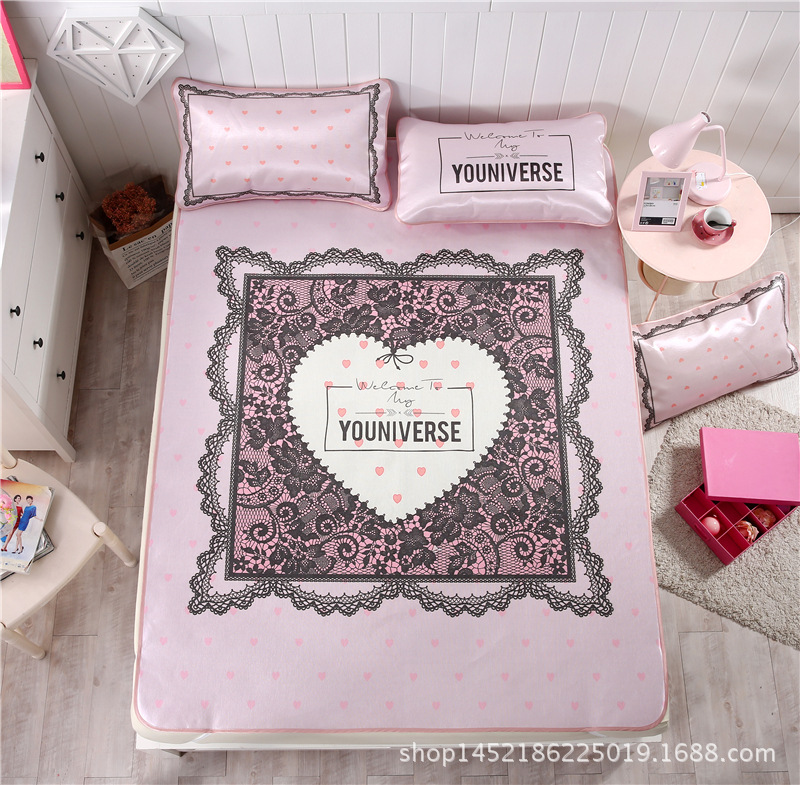 Cheap Carnival 2017 summer new pattern printing Ice silk seats summer sleeping mat Three-piece Suite Double Foldable summer sleeping mat