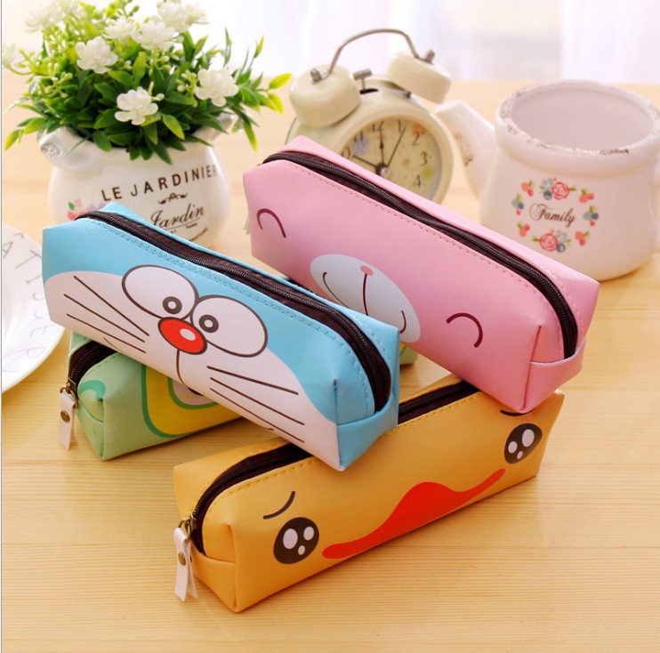 Korean Edition lovely animal high quality PU Cartoon Pencil bag originality Simplicity Pencil case Stationery student Supplies Pencil bag