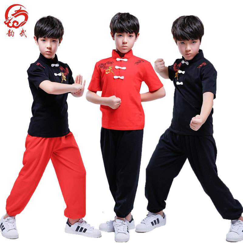 儿童服装中国风练功服武道馆暑假训练武术少儿武术表演服装健身服