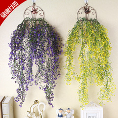 Factory direct sales Admiralty willow wall hanging, simulated plant wall, hanging basket orchid, plastic fake flowers and green plants, simulated rattan