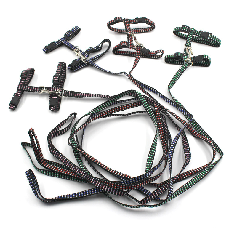 Mascota en forma de I cuerda de tracción de nylon tejida Cadena de gato pequeño gato perro traje de tracción cuerda de gato cómodo