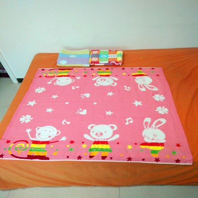 纱布竹纤维提花童被四层32股高密纯棉柔软吸汗婴儿浴巾宝宝盖毯空