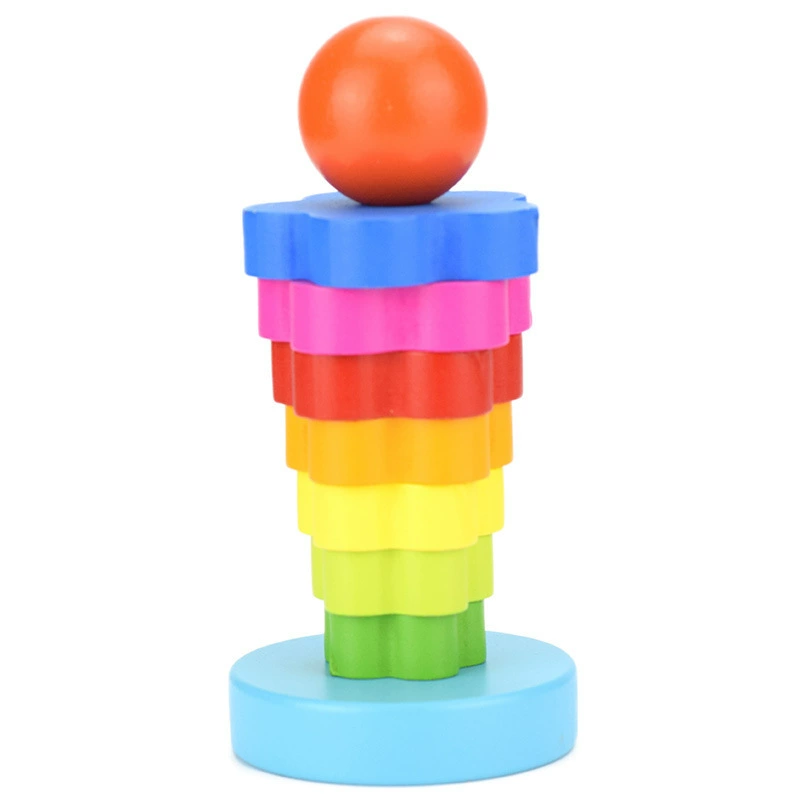 Красивый деревянный развивающий конструктор, башня, Jenga, кольца,