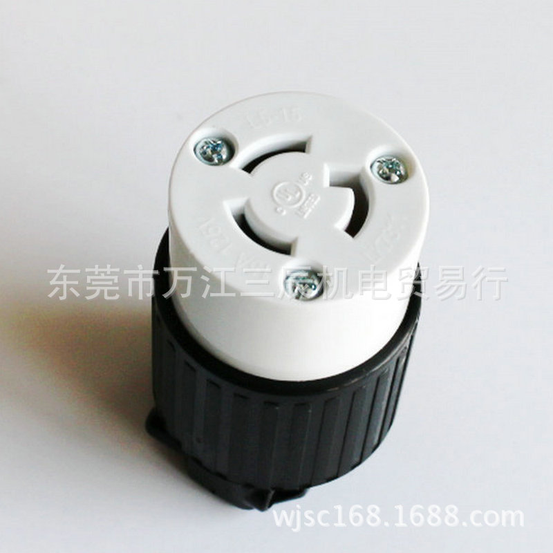 台湾产NEMA美规LK-7313 15A277V UL防松引挂式插座L7-15R旋转自锁