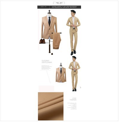 1 2022 Spring And Autumn Men's Set Korean Version Slim Fit Youth Jacket Fashion Groomsman Suit Wholesale_voghion.com
