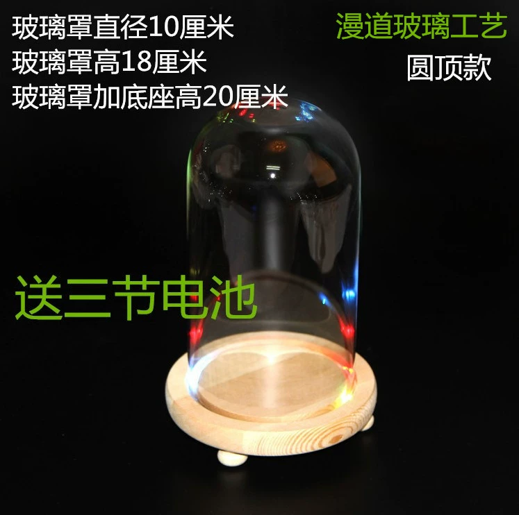 DIY Forever Life Flower Multicolor Lamp Base Glass Cover Fresh-keeping Flower Cover Cake Cover Mini Landscape Glass Vase Manufacturer