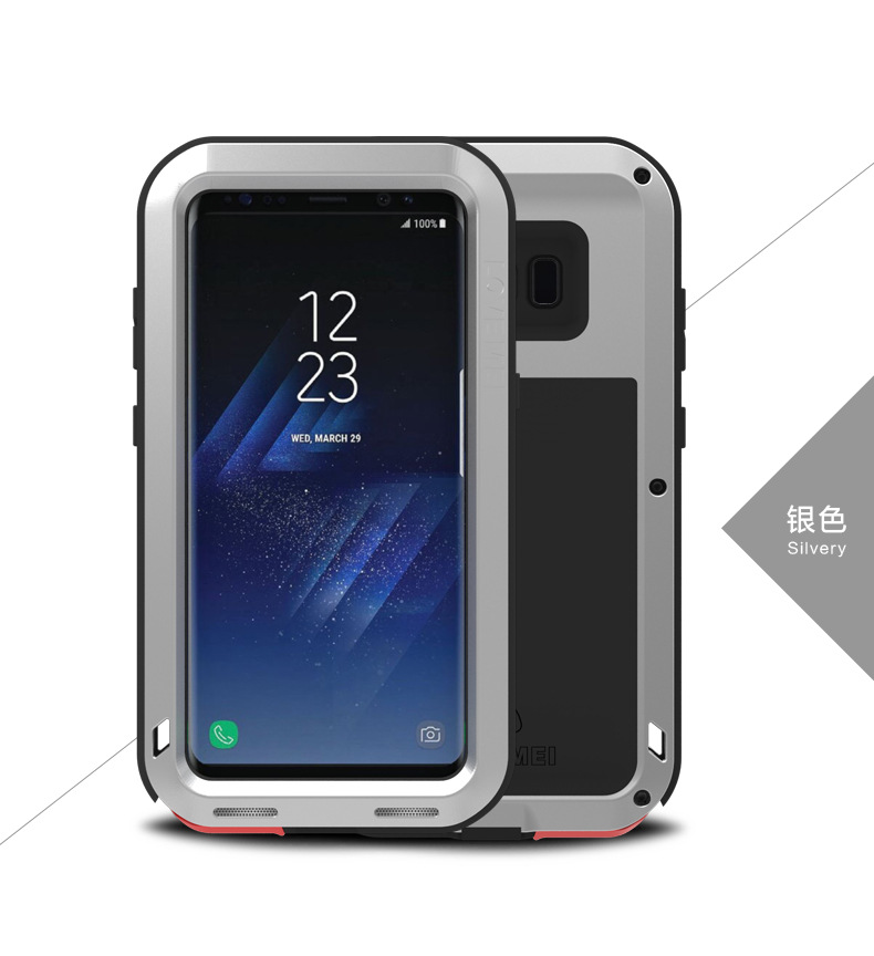 LOVE MEI Powerful Water Resistant Shockproof Dust/Dirt/Snow Proof Aluminum Metal Outdoor Heavy Duty Case Cover for Samsung Galaxy S8 & Samsung Galaxy S8 Plus