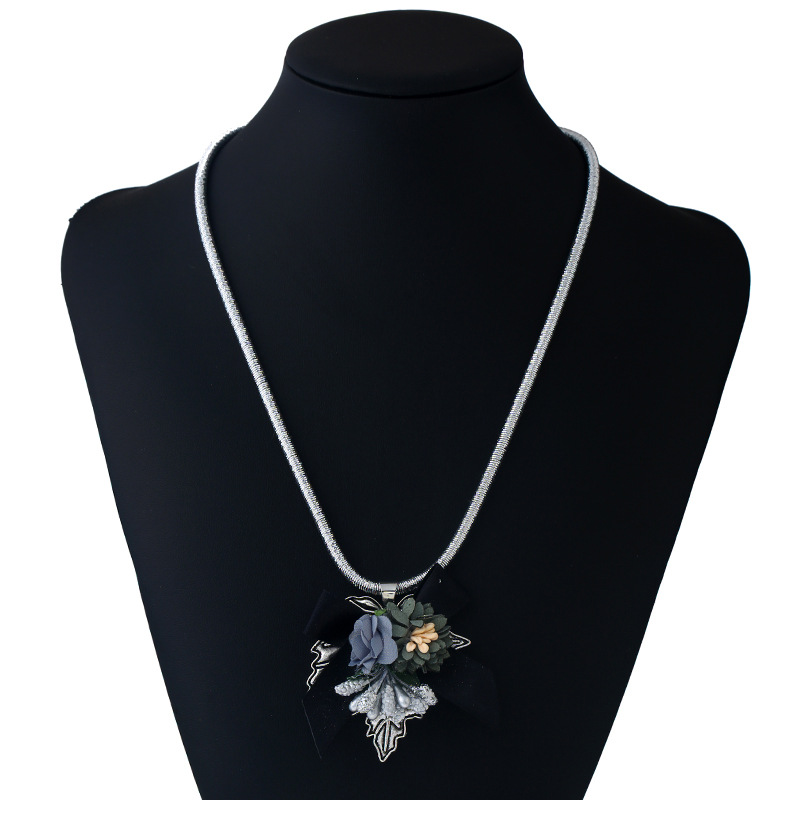 folk-custom alloy plating necklace (Ancient silver - champagne)NHKQ1213-Ancient silver - champagne