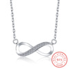 Fashionable jewelry, necklace, accessory, European style, silver 925 sample, micro incrustation