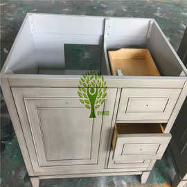 叶林同生产模块化板木结合美式橱柜 美式水盆柜 美式梳妆柜