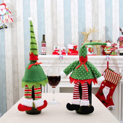Christmas Red bottle cap Supplies Elven wine bag Red wine bottle bag Champagne red wine bag Christmas decorations