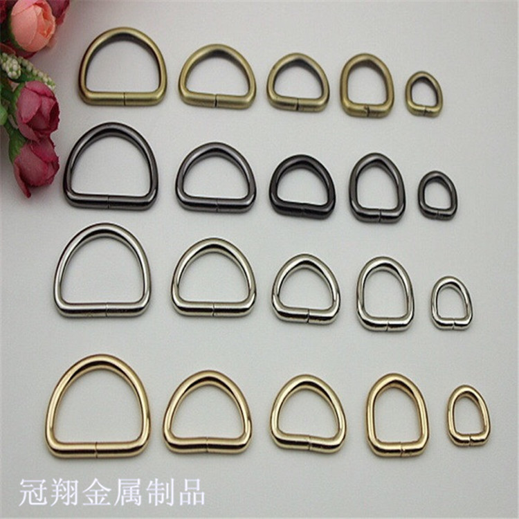 Luggage and luggage Hardware fittings factory Direct selling Various Specifications colour Of large number goods in stock Iron wire D buckle Semicircle buckle