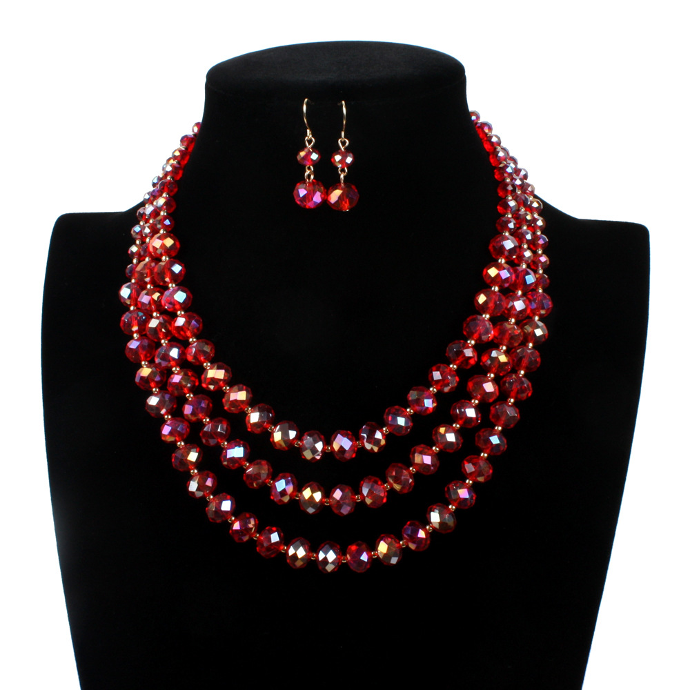 Occident and the United States Glassnecklace (Silver)NHCT0106-Silver