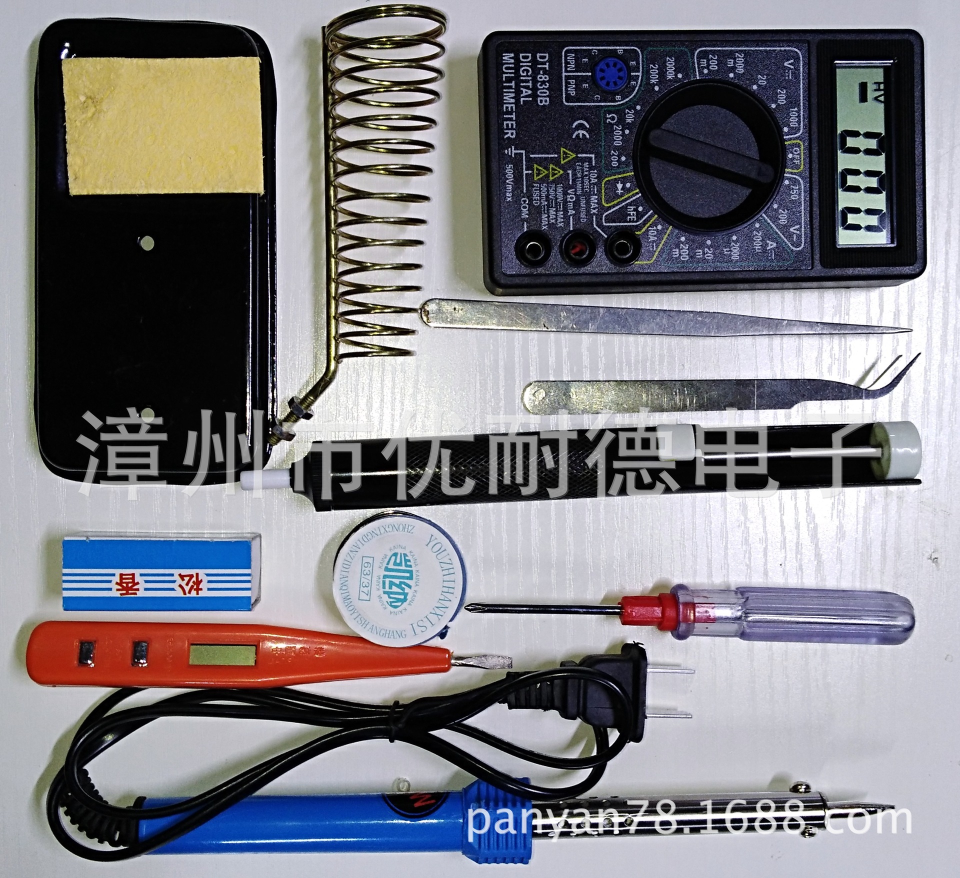 优质耐用升级外热40W电烙铁万用表 焊锡 电笔等吸锡器 12件套