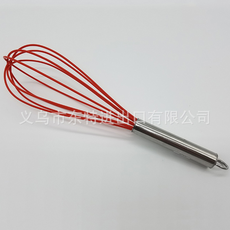 Wholesale of food-grade silicone stainless steel handle manual egg beaters, egg beaters and dough mixers for baking cakes detail image 8