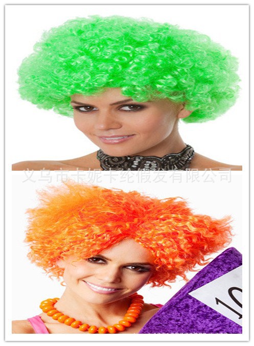 Perruca de espectáculo Fan rizado extraña esponjosa explosión cabeza payaso peluca