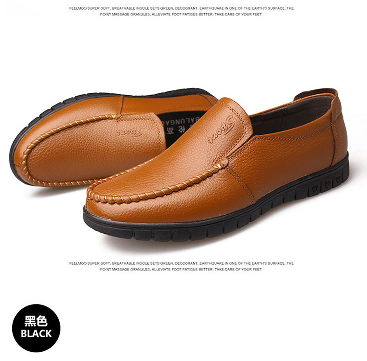Giày da nam công sở da bò lớp đầu tiên kiểu lười thoáng khí đa năng 8823 — Bốn Mùa Nâu, Bốn Mùa Đen, Lót lông cừu màu nâu, Phiên bản lót lông cừu màu đen chi tiết 23