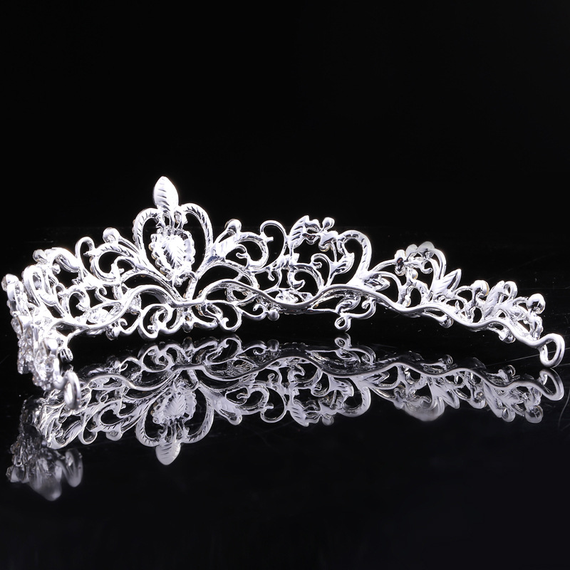 Simple Style Water Droplets Alloy Inlay Rhinestones Crown 1 Piece display picture 1
