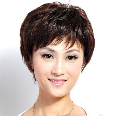 Qingdao wig supply/fashion Headgear Mother models Short hair All hand Reality Headgear  D-1