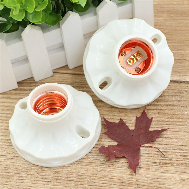 广腾592螺口平灯座螺口E27 LED灯专用小平罗口灯座|ms