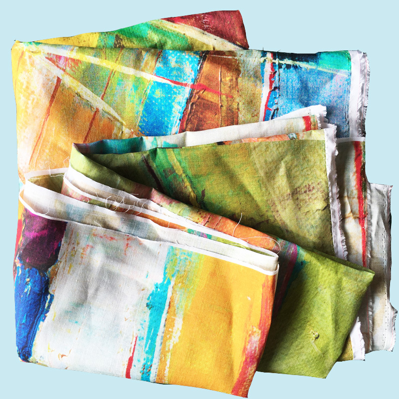 数码活性直喷印花 加工定制 亚麻苎麻中国风布料 KH4518