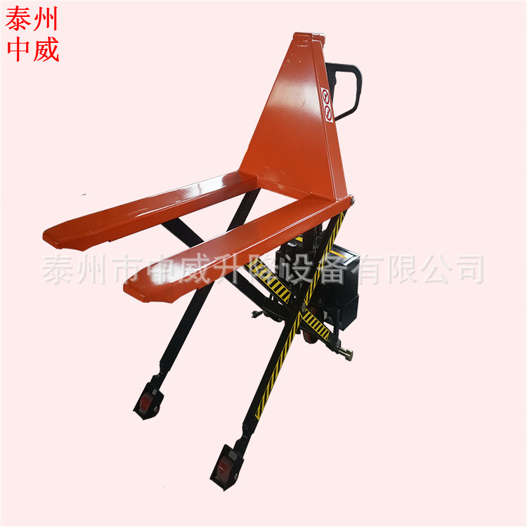 1吨1.5吨电动堆高搬运机 高起升液压托盘叉车 剪叉式电动地牛