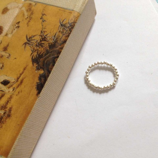 s925純銀戒指代發 簡約韓版彈力珠珠光球戒指 兒童女士 多種尺碼