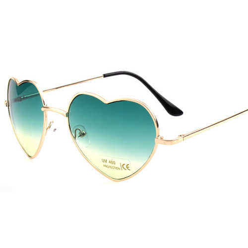 Heart Sunglasses 014 Direct Selling Cute Heart Shape Gradient Glasses European and American Trendy Metal Frame Women's Sunglasses