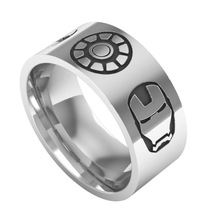 欧美动漫周边 钢铁侠指环 钛钢男人戒指 不锈钢饰品 外平内弧8mm