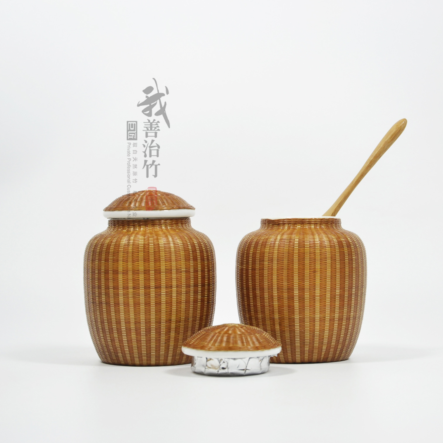 天然原竹丝瓷胎全手工扣瓷竹编密封罐礼品竹丝编茶叶罐-阿里巴巴