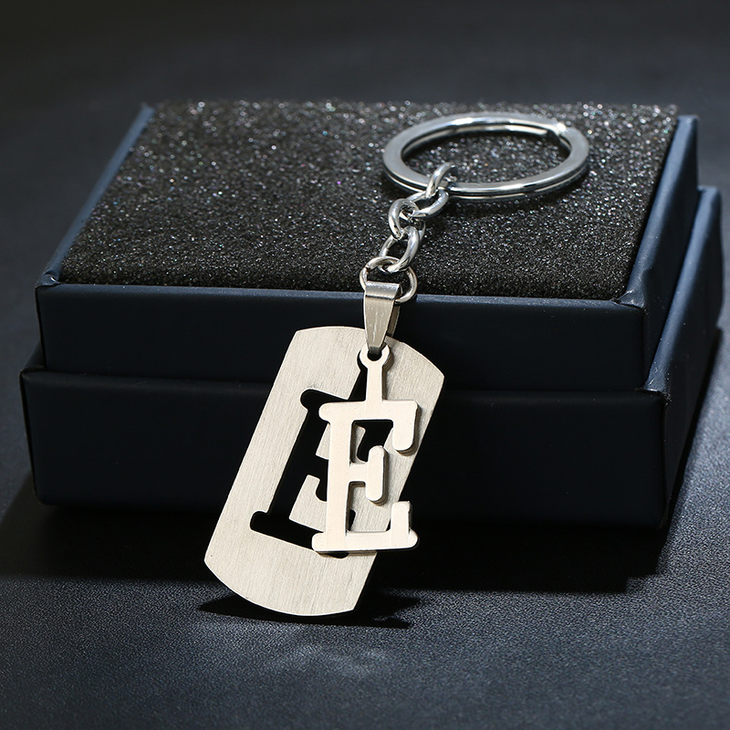 Simple Style Commute Letter Stainless Steel Keychain display picture 1