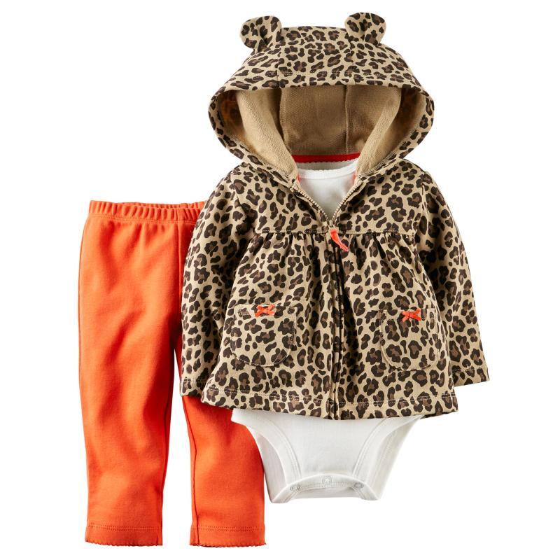 Baby Long-sleeved Hooded Sweater And Romper Pants Three-piece Set display picture 10