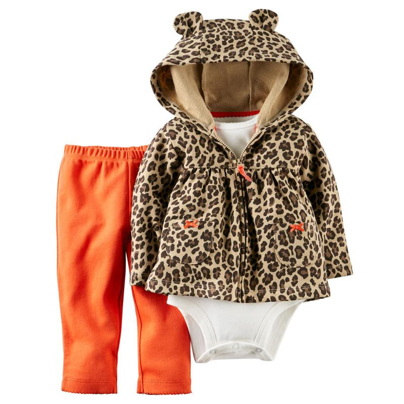 Baby-langarm-kapuzenpullover Und Strampler-dreier-set display picture 10