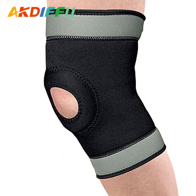 Entrega de una pieza SBR material de buceo con agujero abierto rodillera protección transpirable corriendo montañismo baloncesto deportes equipo de protección