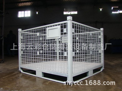 上海武汉汽车零部件周转料架网格箱堆叠筐料架网笼瓶胚笼金属网箱