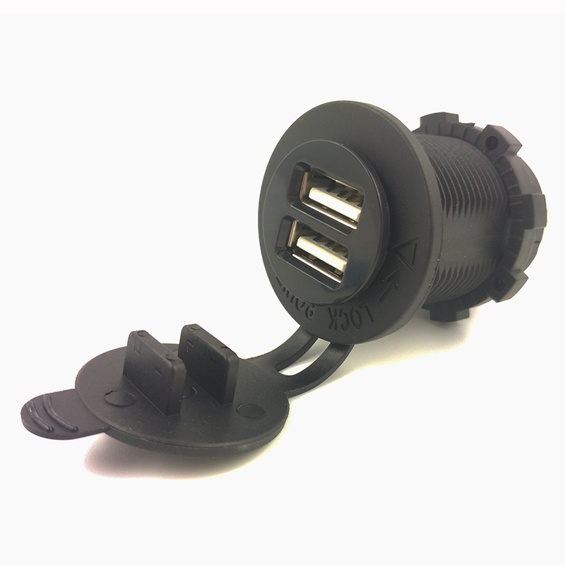 出口车载点烟器电源母座/点烟器用插座母座/带双USB手机充电座|ms