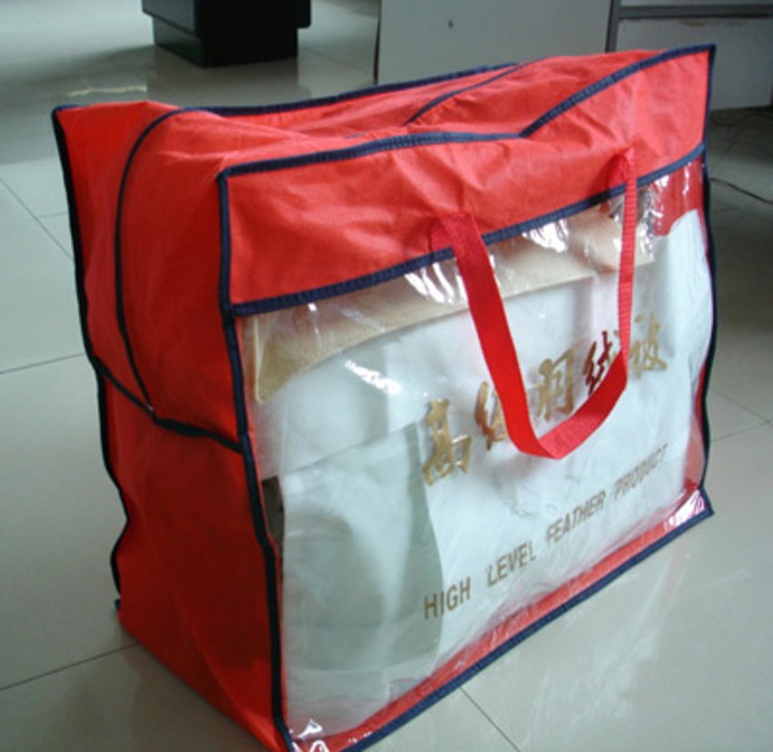 供应无纺布包边PVC车缝袋、PVC拉链袋 无纺布拉链袋