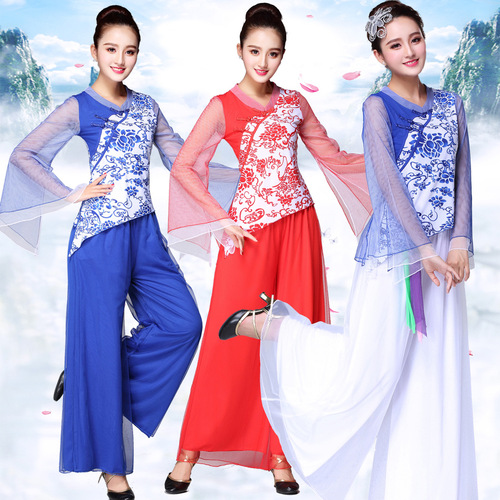 Tingzimei square dance clothing new suit ethnic style Jiangnan classical dance cloud sleeve middle-aged and elderly dance clothes