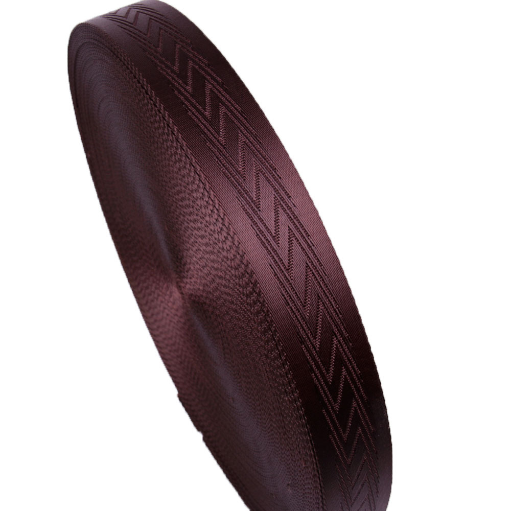 中山现货3.8cm 尼龙提花带 啡色 电脑提花织带