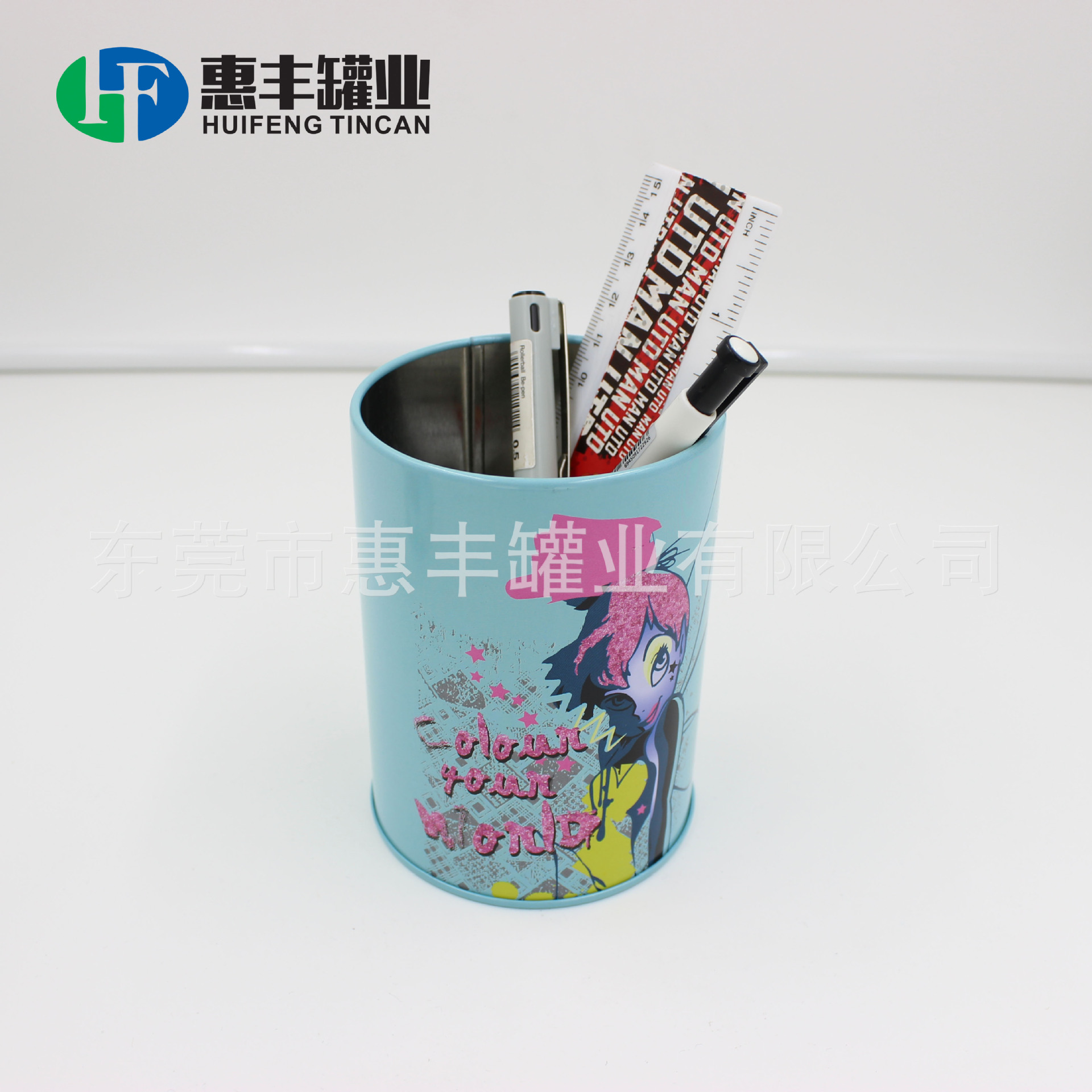 厂家供应马口铁文具笔筒 铁筒吸管铁罐 赠品铁罐礼品铁盒TIN BOX