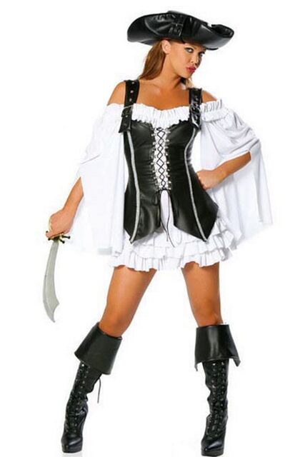 Halloween female adult Caribbean Pirate Costume nightclub theme party stage dress plastic waist stage dress