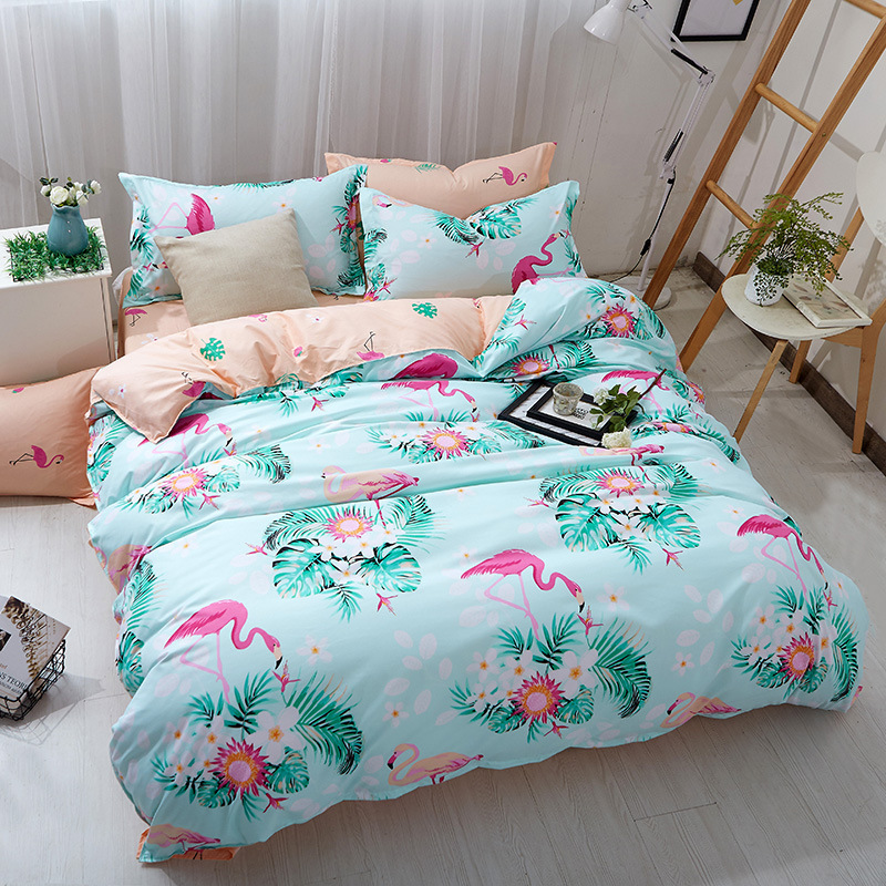 Luxury Flamingos Elegant Bedding Set Designer Cotton Bedclothes